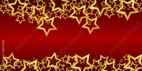 golden stars on red background