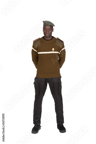 Plakat w ramie uniforme de face mains dans le dos