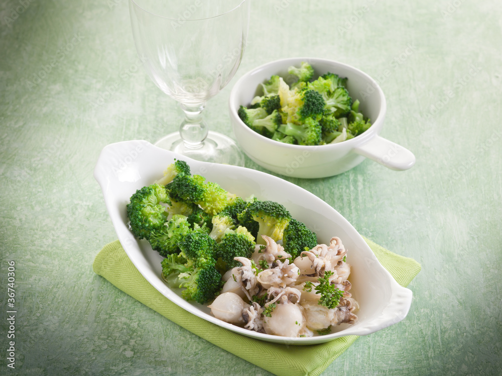 sepia with broccoli heathy food sepia with broccoli heathy food