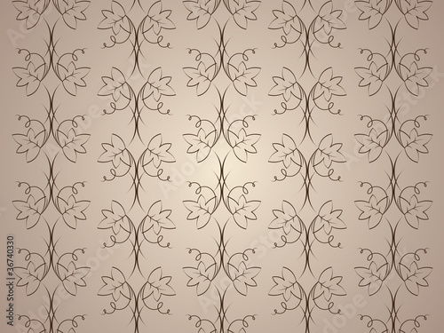 vector seamless background with floral ornament