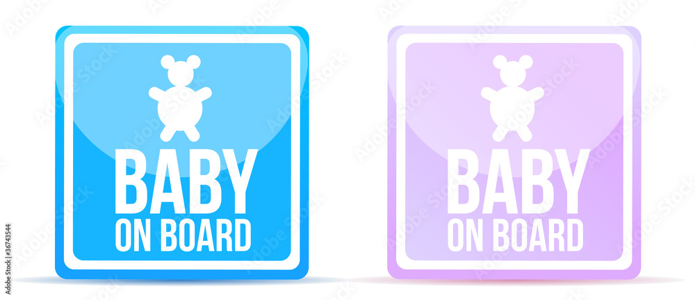 baby on board sign illustration design on white