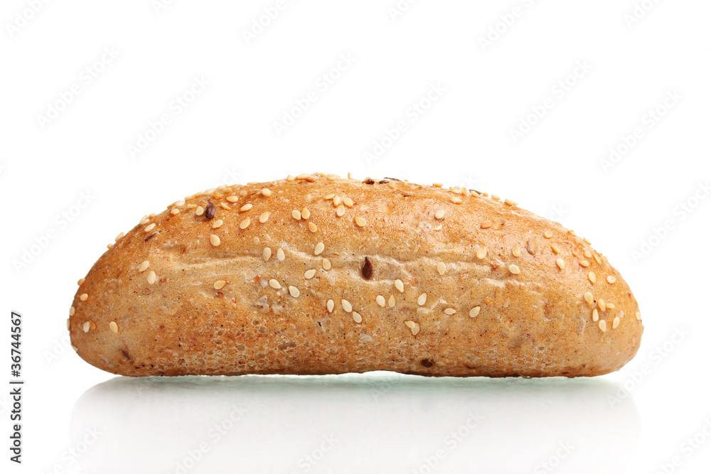 delicious bun with sesame seeds isolated on white delicious bun with sesame seeds isolated on white