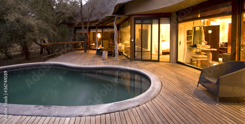 Swimming pool on a deck at a safari lodge in South Africa