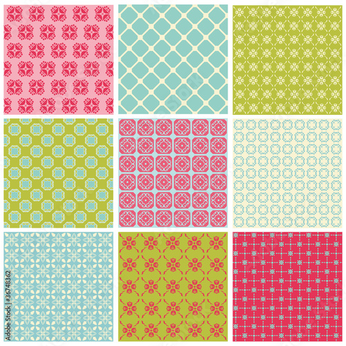 Seamless Colorful background Collection - Vintage Tile