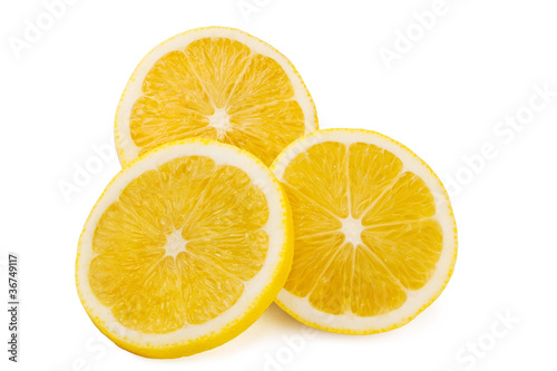 three lemon slices