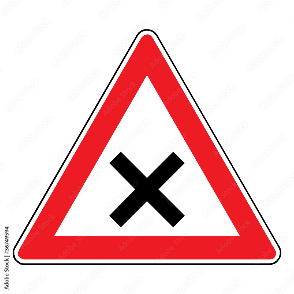 Verkehrsschild - 102 Kreuzung / Einmündung Verkehrsschild - 102 Kreuzung / Einmündung
