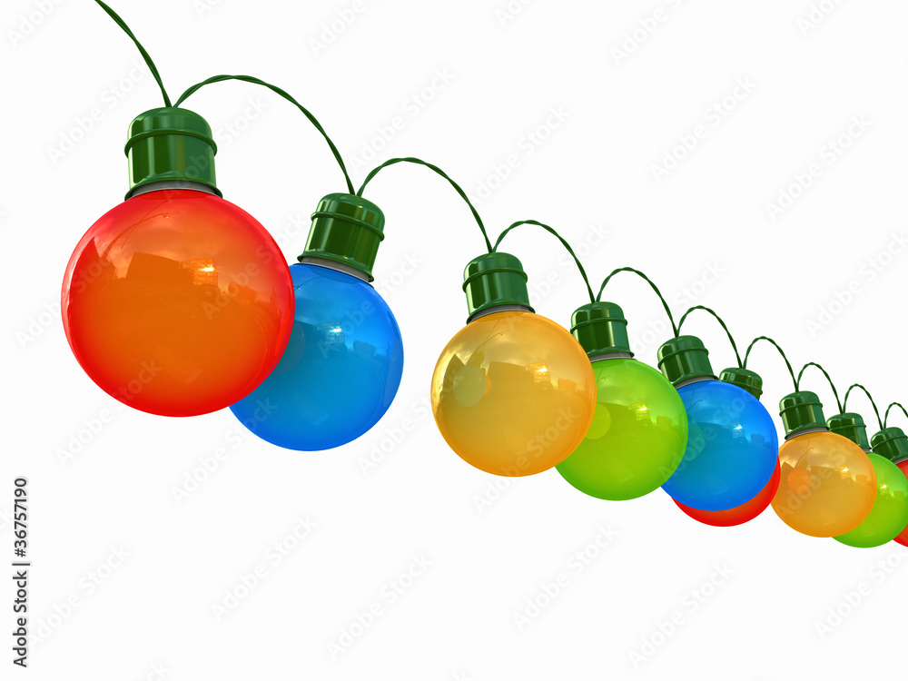Christmas lights isolated on white Christmas lights isolated on white