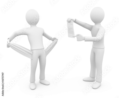 Personnage 3d ruiné tirant sur ses poches