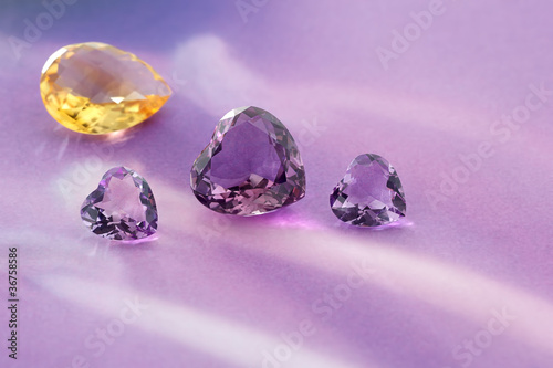 Group of gemstones with artistic background.
