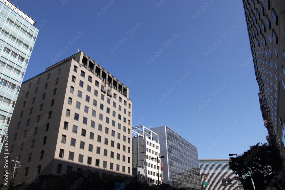 Obraz premium 福岡市博多駅前大博通り