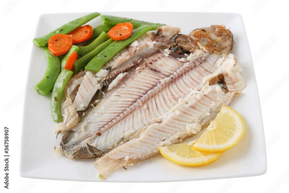 grilled sole with vegetables and salad grilled sole with vegetables and salad