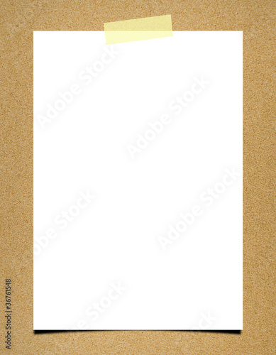 Blank note paper on board background