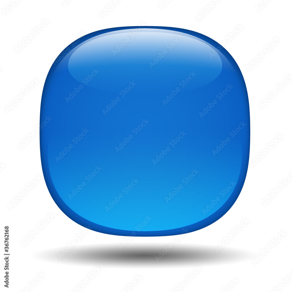 Boton brillante azul cuadrado redondeado Boton brillante azul cuadrado redondeado