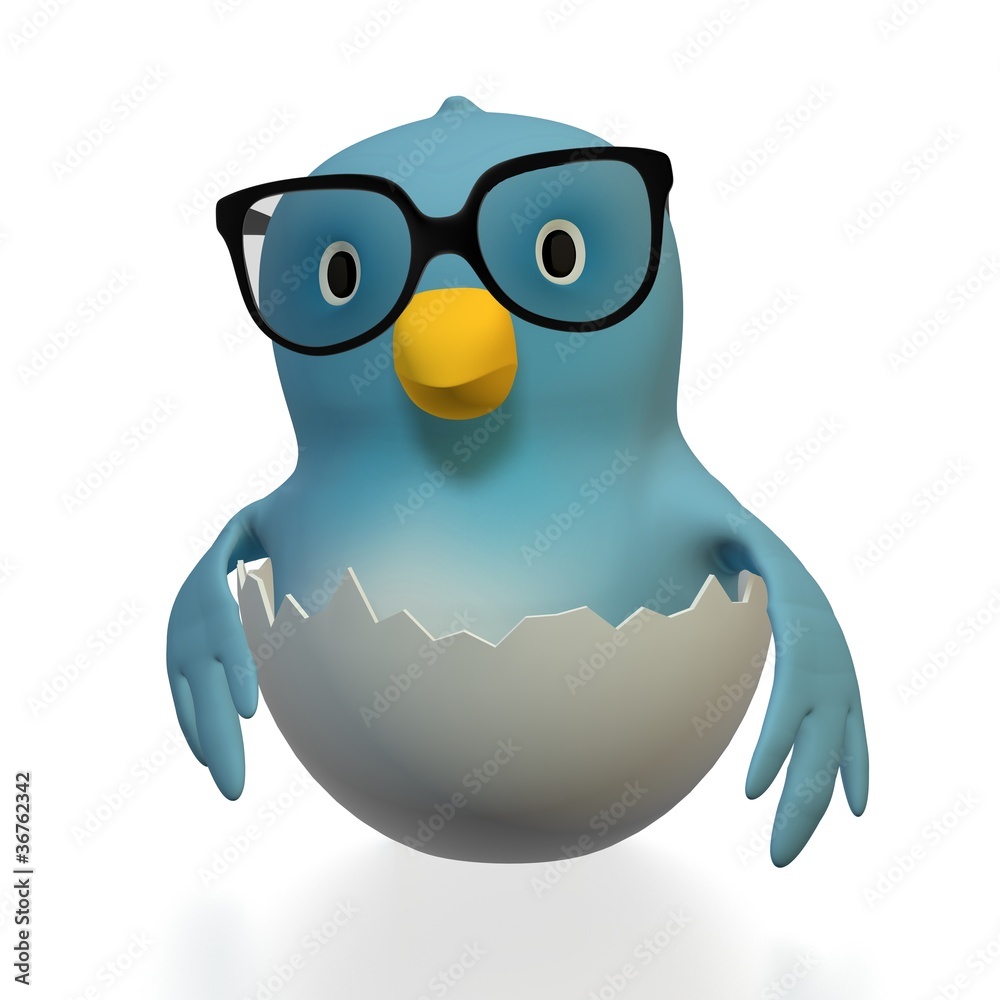 Bluebird with glasses in Eggshell Bluebird with glasses in Eggshell