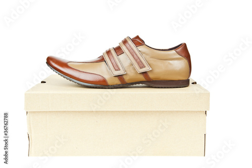 Male shoes on box
