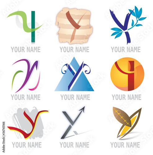 Ensemble d'Icones Lettre Y pour Design Logos
