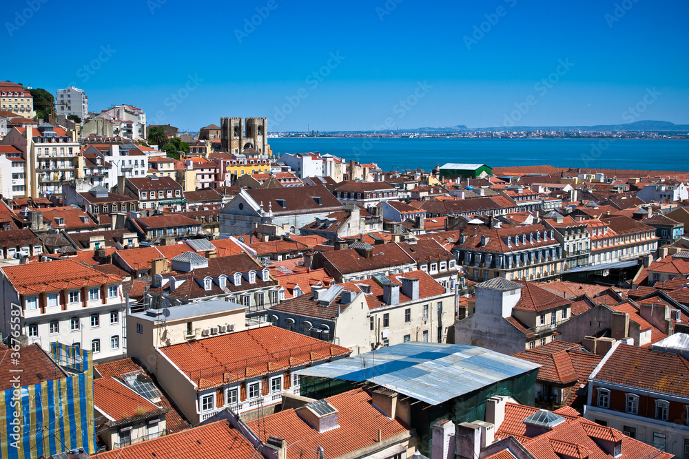 Roofs of the Lisbon, Portugal