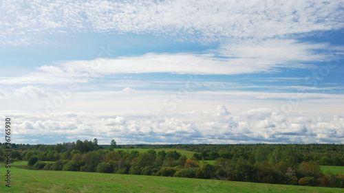Wallpaper Mural Clouds and meadow, timelapse clip Torontodigital.ca