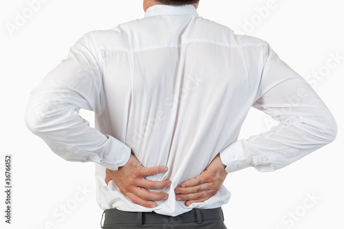 Painful back of a businessman