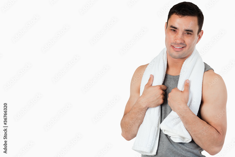Smiling young male after workout Smiling young male after workout