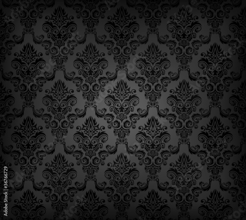 Vector illustartion of black seamless wallpaper pattern
