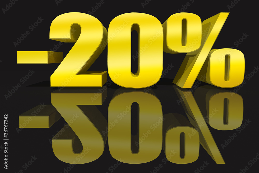 -20% 3D gold -20% 3D gold