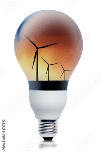 Energiesparlampe mit Windrädern