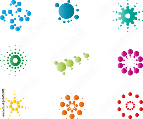 Kreise, Punkte, Logos, Zeichen, Symbole, Design