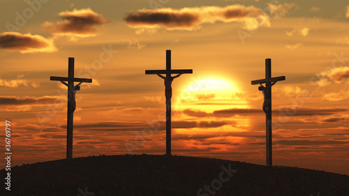 Foto crucifixion at sunset