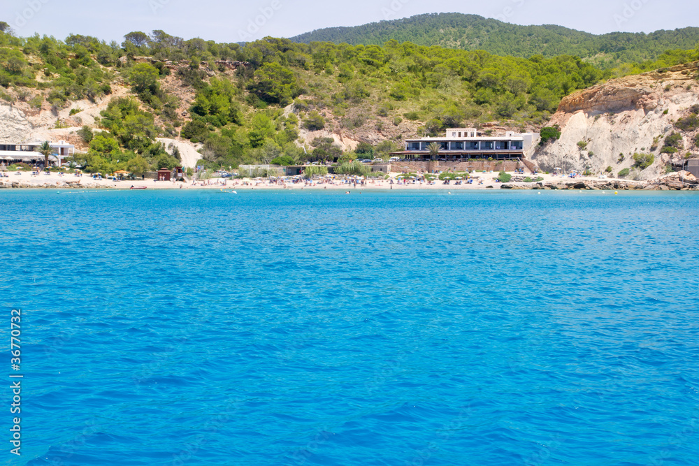 Fototapeta premium Cala d Hort Ibiza island in Balearics
