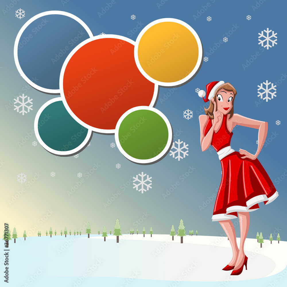 Pin up girl dressed like Santa Claus Pin up girl dressed like Santa Claus
