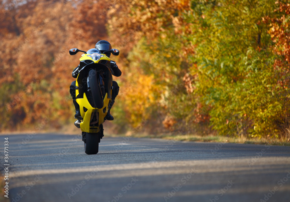 Fototapeta premium wheelie on motorcycle