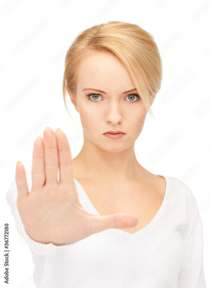 Fototapeta premium woman making stop gesture
