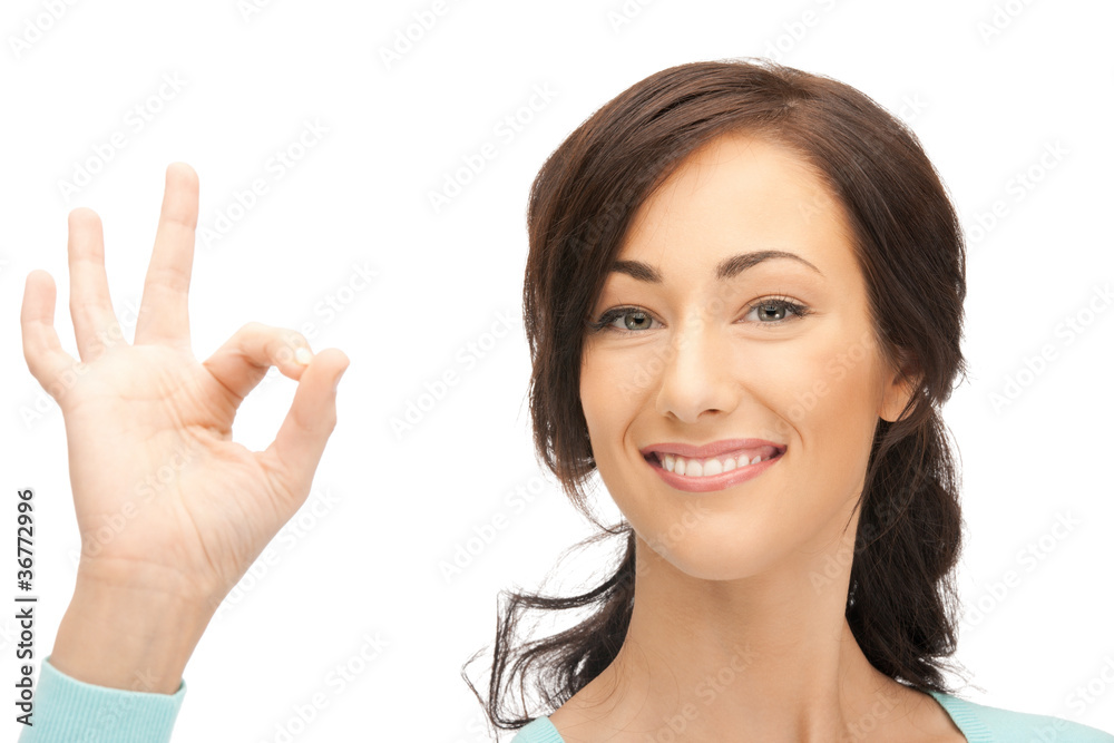 lovely teenage girl showing ok sign lovely teenage girl showing ok sign