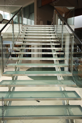 Modern glass staircase