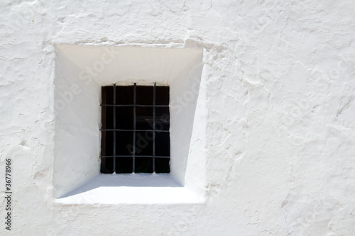 Ibiza mediterranean white wall window