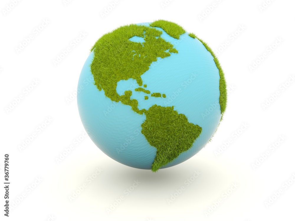 Earth with grass isolated on white Earth with grass isolated on white