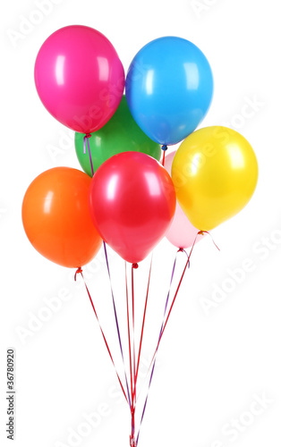 Tablou canvas bright balloons isolated on white.