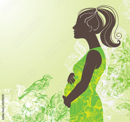Silhouette of pregnant woman