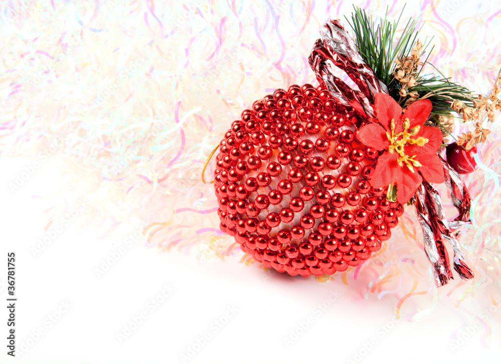 Christmas balls with abstract lights background Christmas balls with abstract lights background