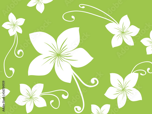 Seamless green Hawaii pattern