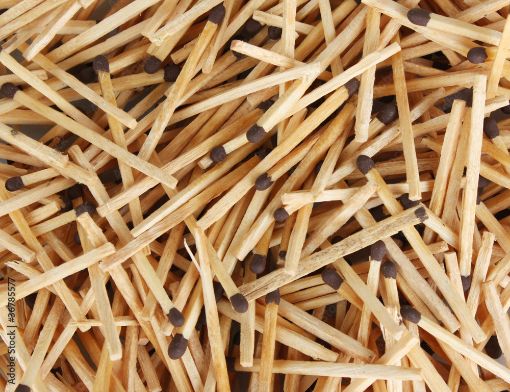 pile of matches closeup pile of matches closeup