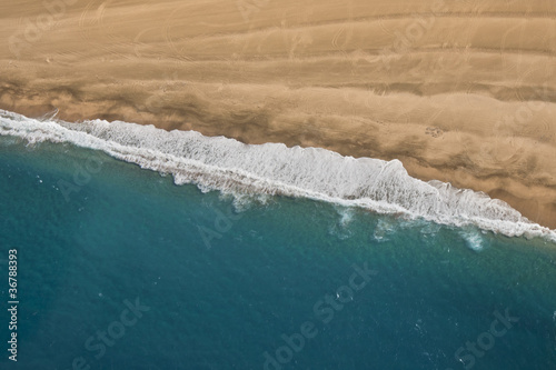 sandy beach from the air