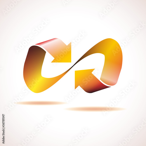 Logo infinite with arrows. Heating concept # Vector