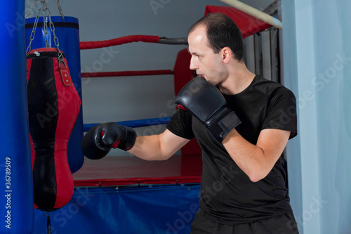 Boxer preparing to punch