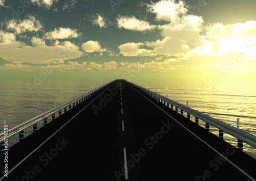 Strada ponte mare cielo
