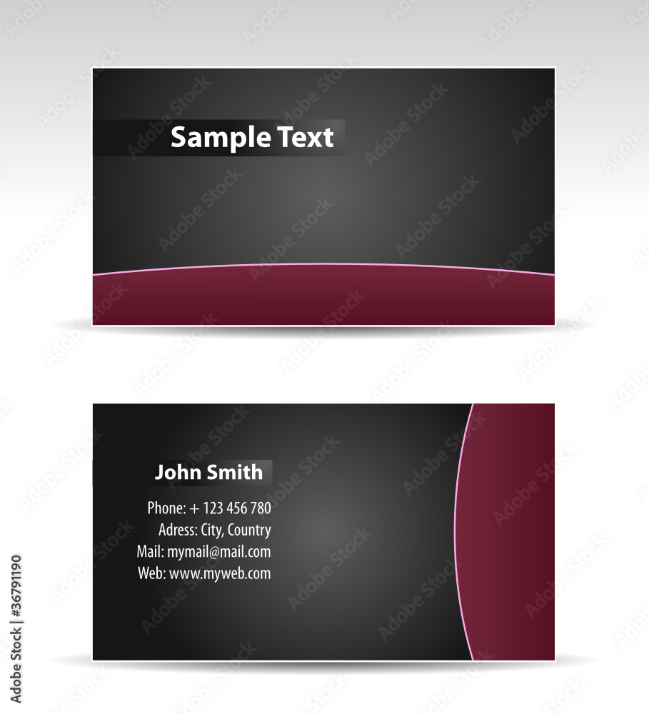 Fototapeta premium purple balck business card