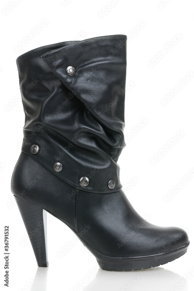 Black women boot isolated on white background