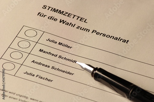 Stimmzettel Personalrat