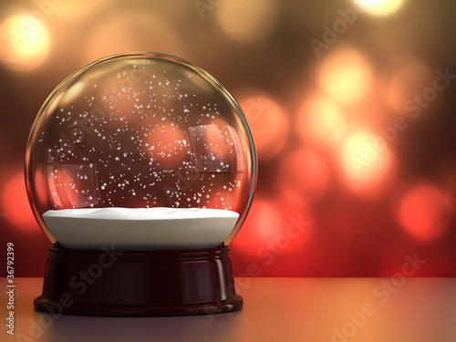 3D Render of empty snow globe photo